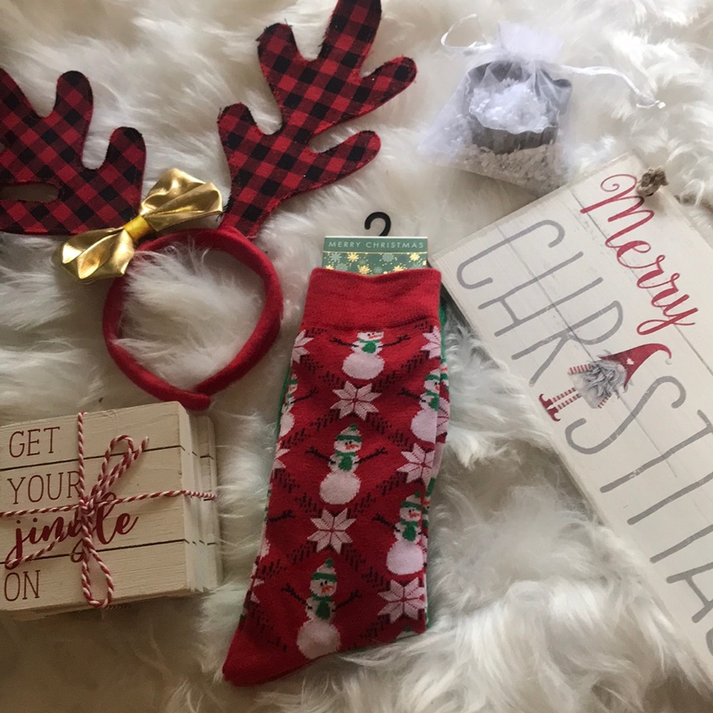Xmas Celebration Set Christmas Santa Cookie Cutter Socks Reindeer Festive Gift